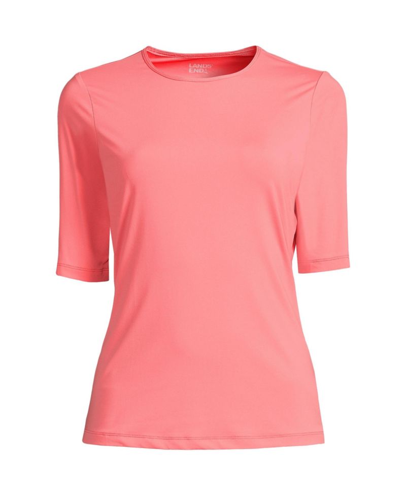 Plus Size SunShade UPF 50 Elbow Sleeve Rash Guard Swim Tee