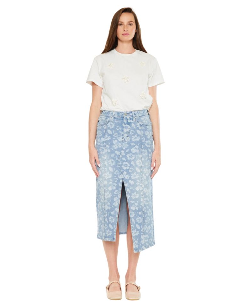 Women's Hibiscus High Rise Midi Skirt