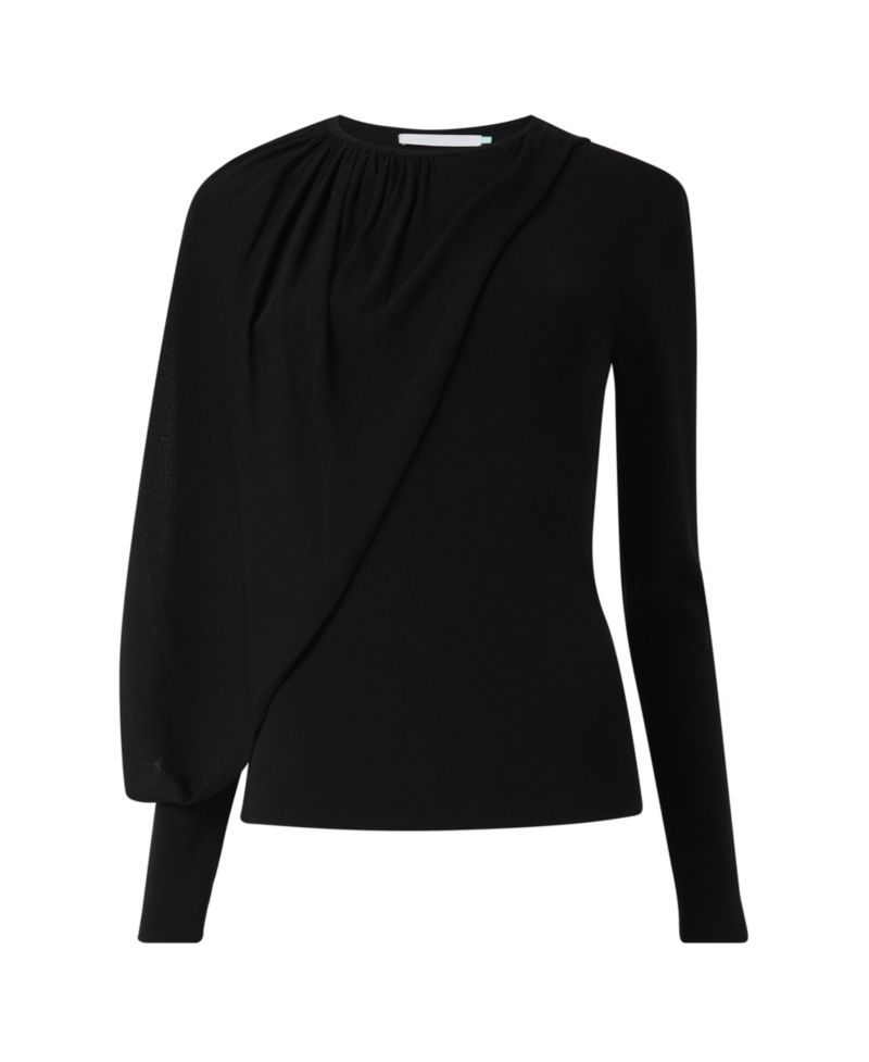 Women's Knitted Scarf Detail Top