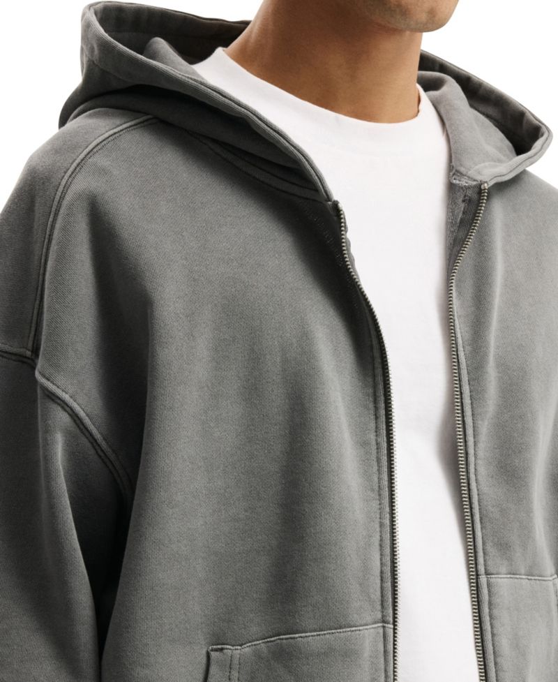 Men's Cropped Zip Up Hoodie