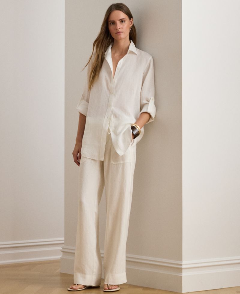 Petite 100% Linen Relaxed-Fit Shirt