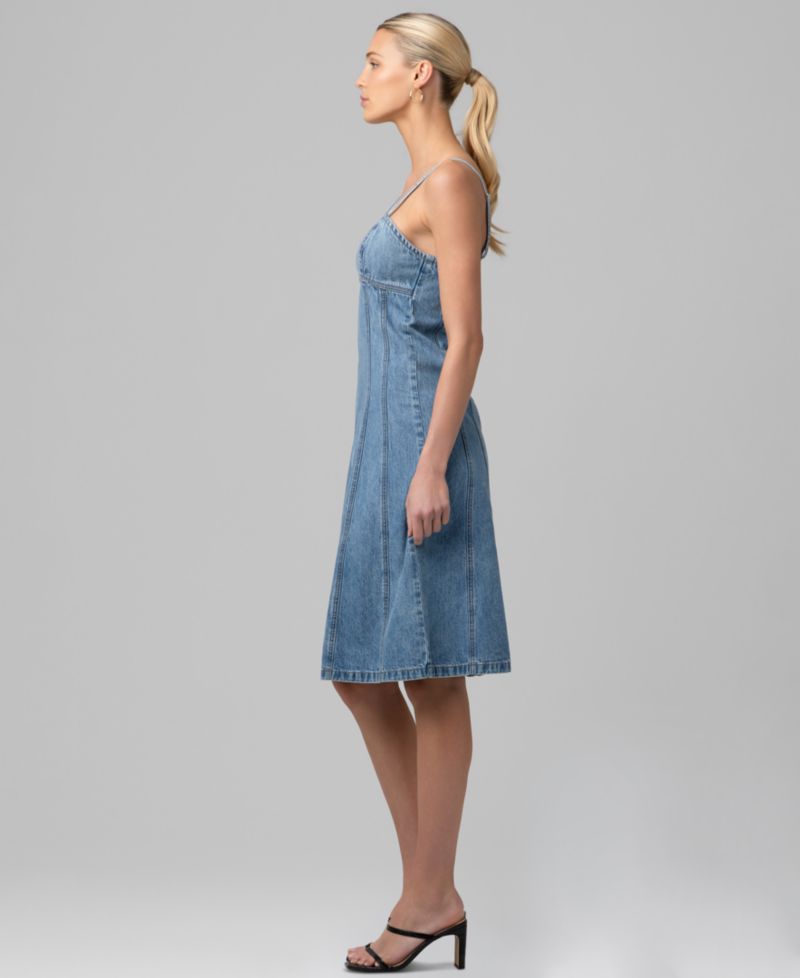 Women's Sleeveless Denim Midi Dress