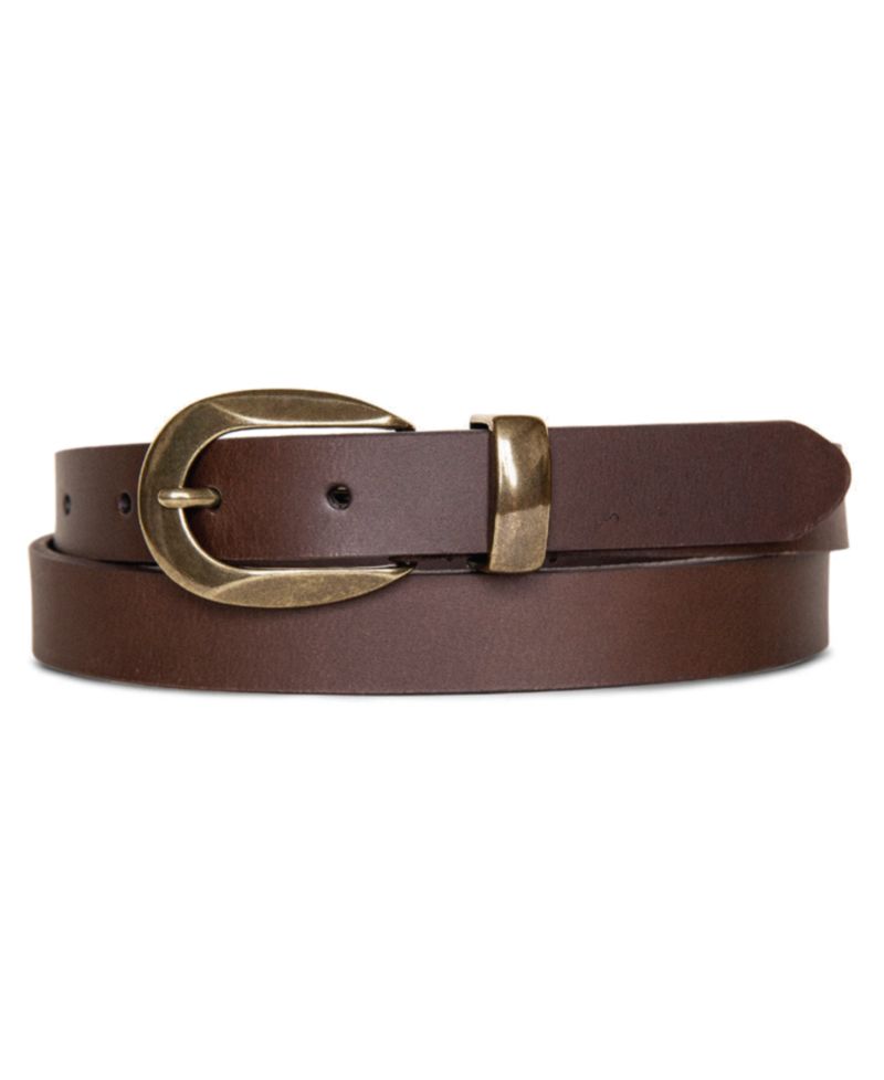 Women's Metal Loop Leather Pant Belt