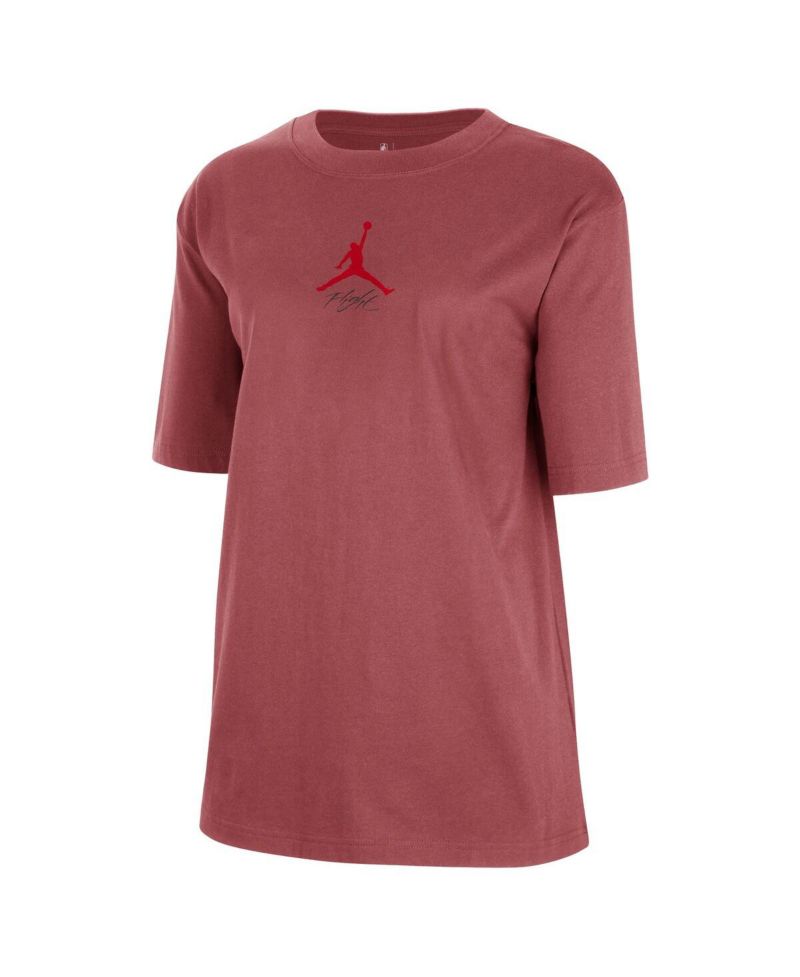 Women's Red Atlanta Hawks Courtside Statement Edition Boyfriend T-Shirt