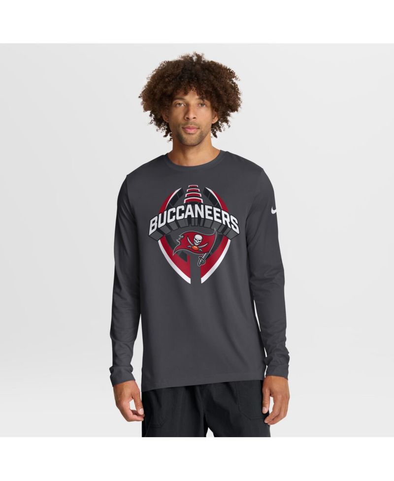 Men's Anthracite Tampa Bay Buccaneers Primetime Legend Icon Performance Long Sleeve T-Shirt