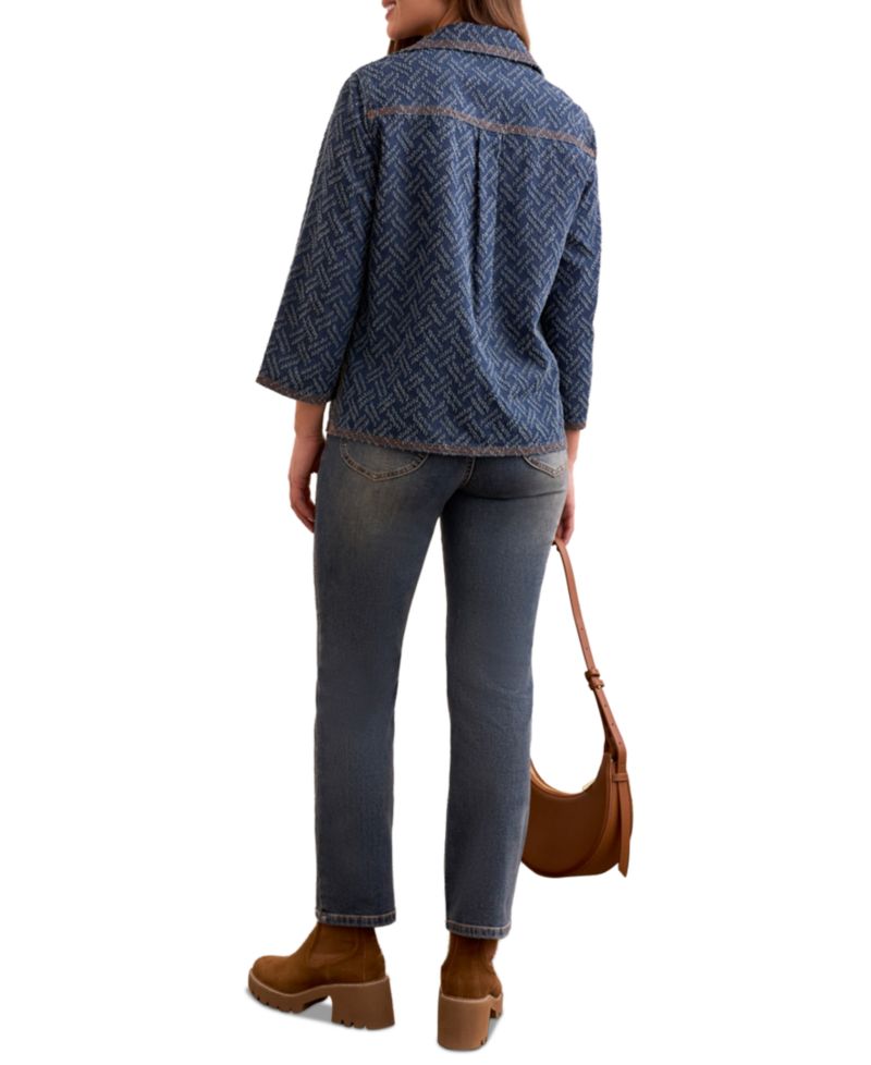 Women's Textured Lightweight Collared Top