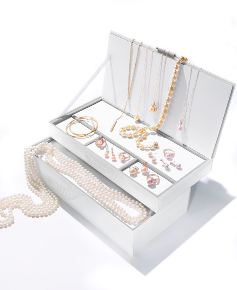 Pink Cultured Freshwater Pearl (8-1/2mm), Morganite (3/4 ct. t.w.) and Diamond Accent Drop Earrings in 14k Rose Gold