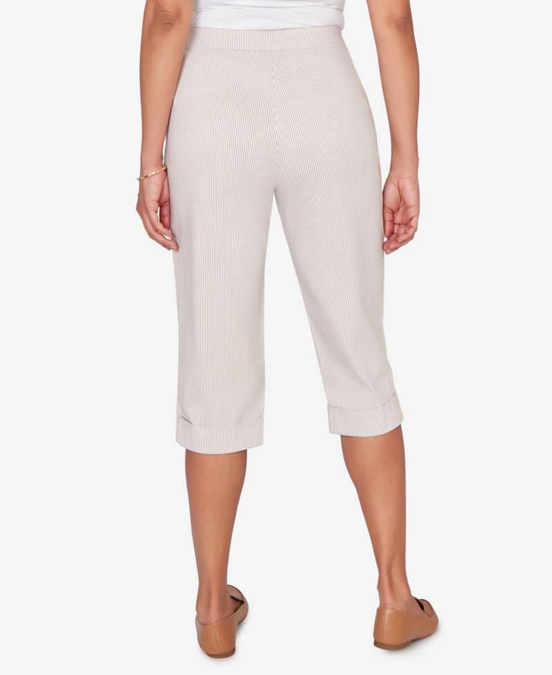 Petite Classic Stretch Stripe Clamdigger Capri Pants