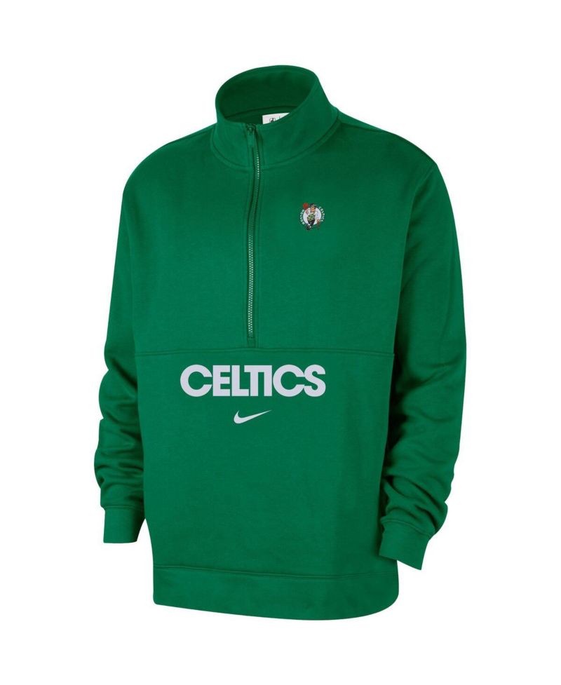 Men's Kelly Green Boston Celtics Courtside Club Half-Zip Pullover Hoodie