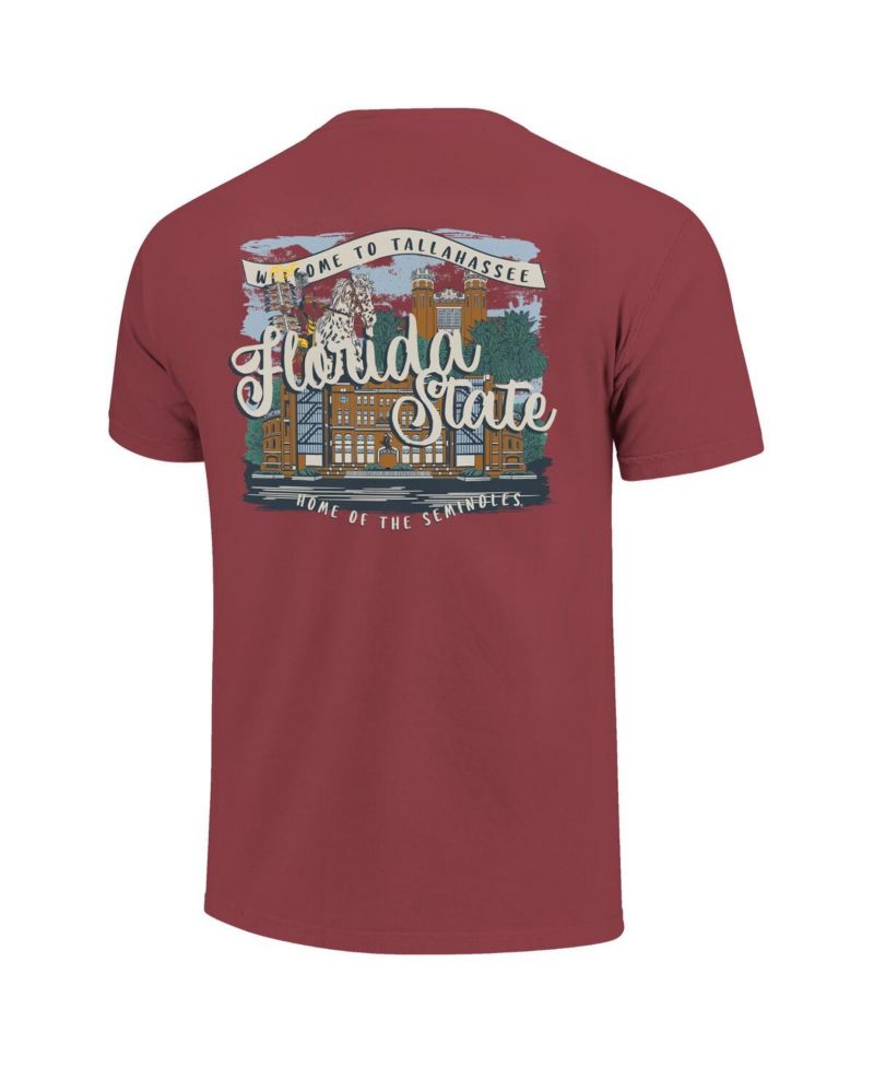 Women's Garnet Florida State Seminoles Comfort Colors Campus Scene Drawing Script T-Shirt