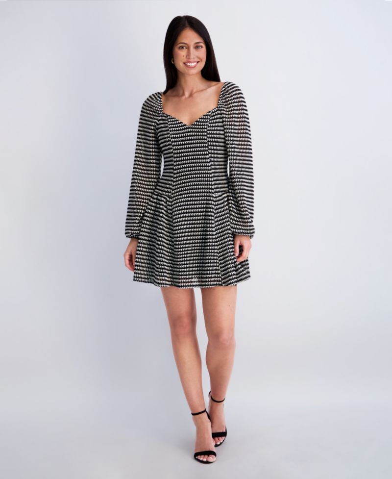 Women's Novelty Print Sweetheart Neck Dress