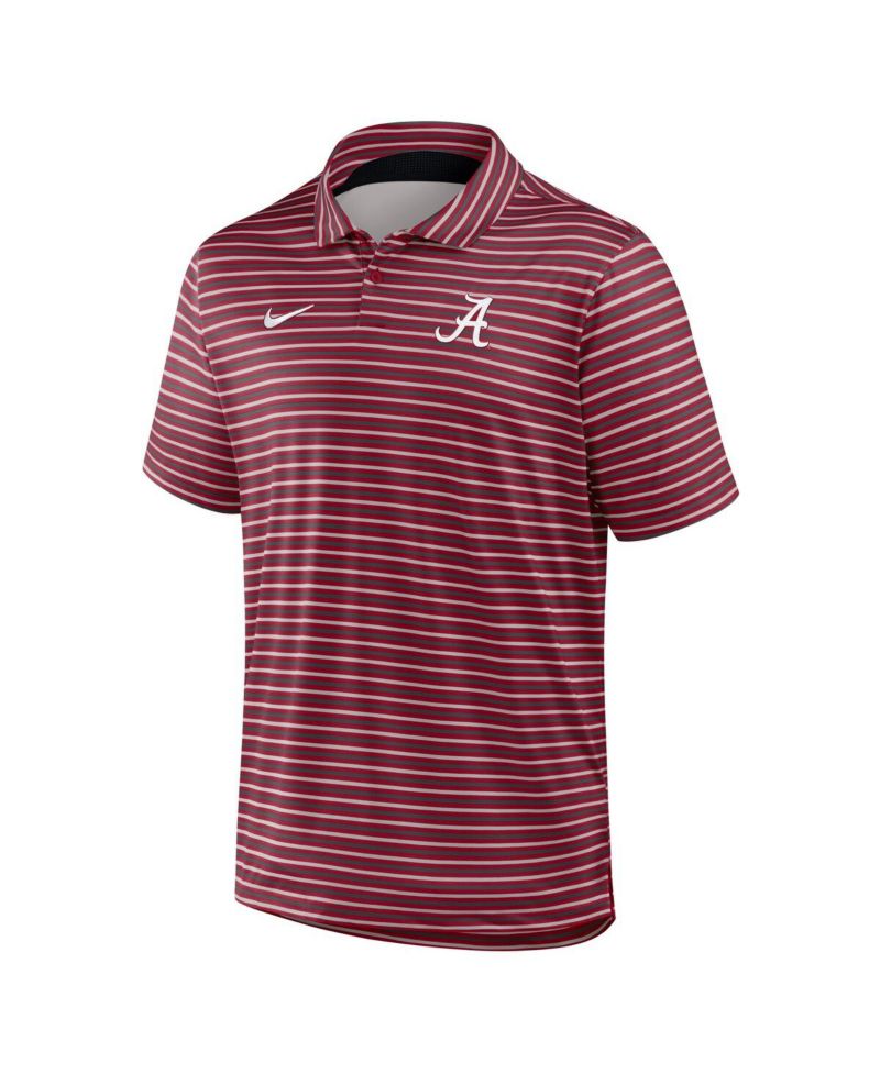 Men's Crimson Alabama Crimson Tide 2025 Coaches Premium Tour Stripe Dri-FIT Polo Shirt