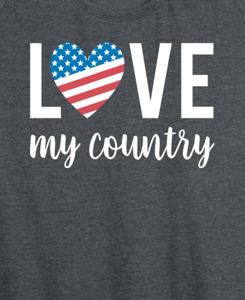 Plus Size Instant Message Love My Country Racerback Graphic Tank Top