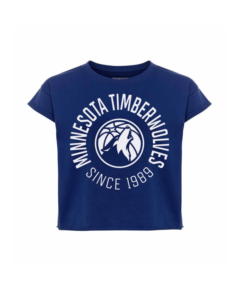 Women's Navy Minnesota Timberwolves Cropped Genuine Issue Collection Alana T-Shirt