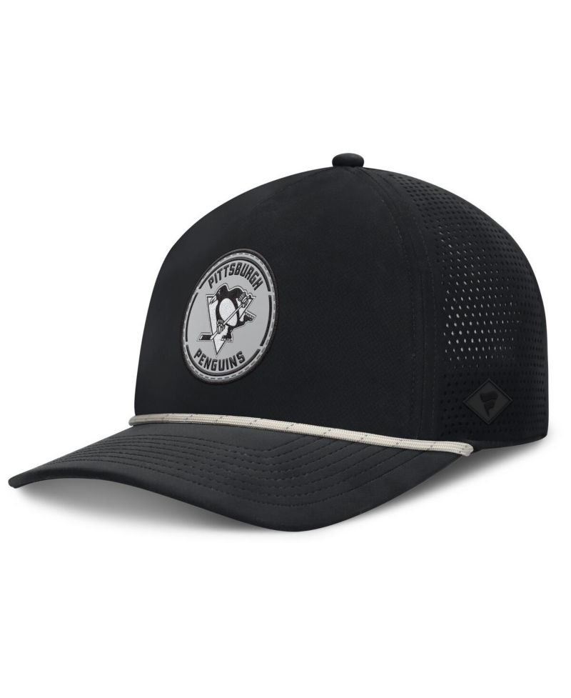 Men's Black Pittsburgh Penguins Front Office Performance A-Frame Adjustable Hat