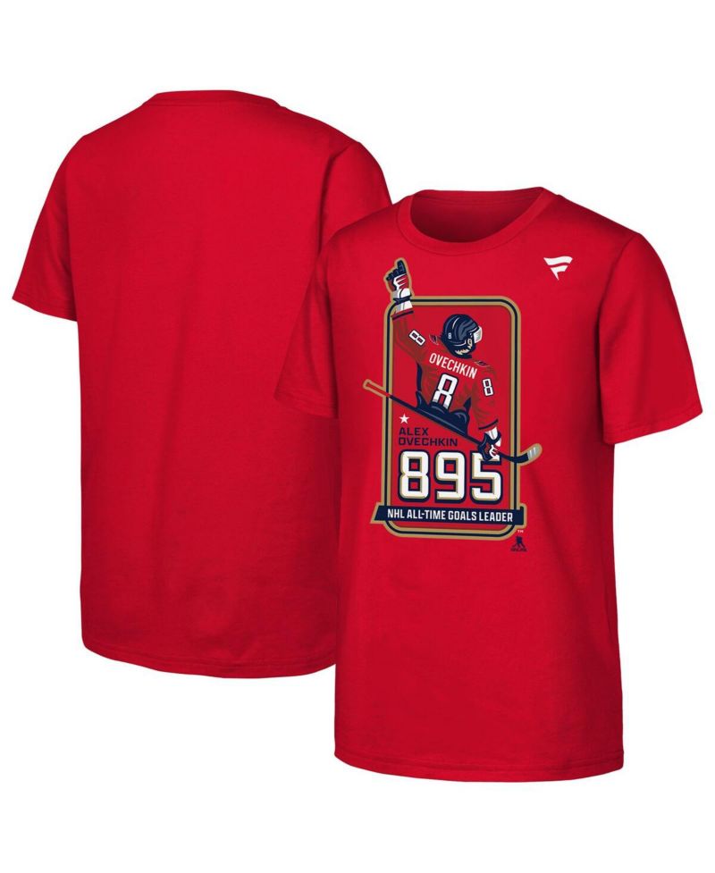 Big Boys and Girls Alexander Ovechkin Red Washington Capitals NHL All-Time Leading Goal Scorer Locker Room T-Shirt
