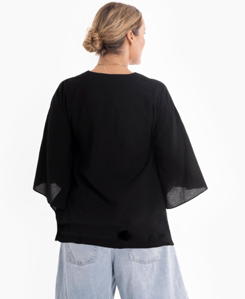 Women's Ocean+Main Butterfly Sleeve Cotton Caftan Top