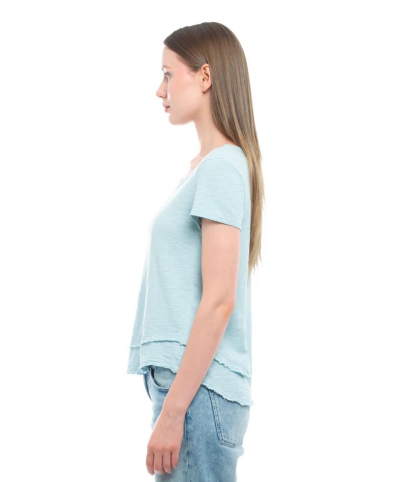 Women's Short Sleeve Mock Layer Tee