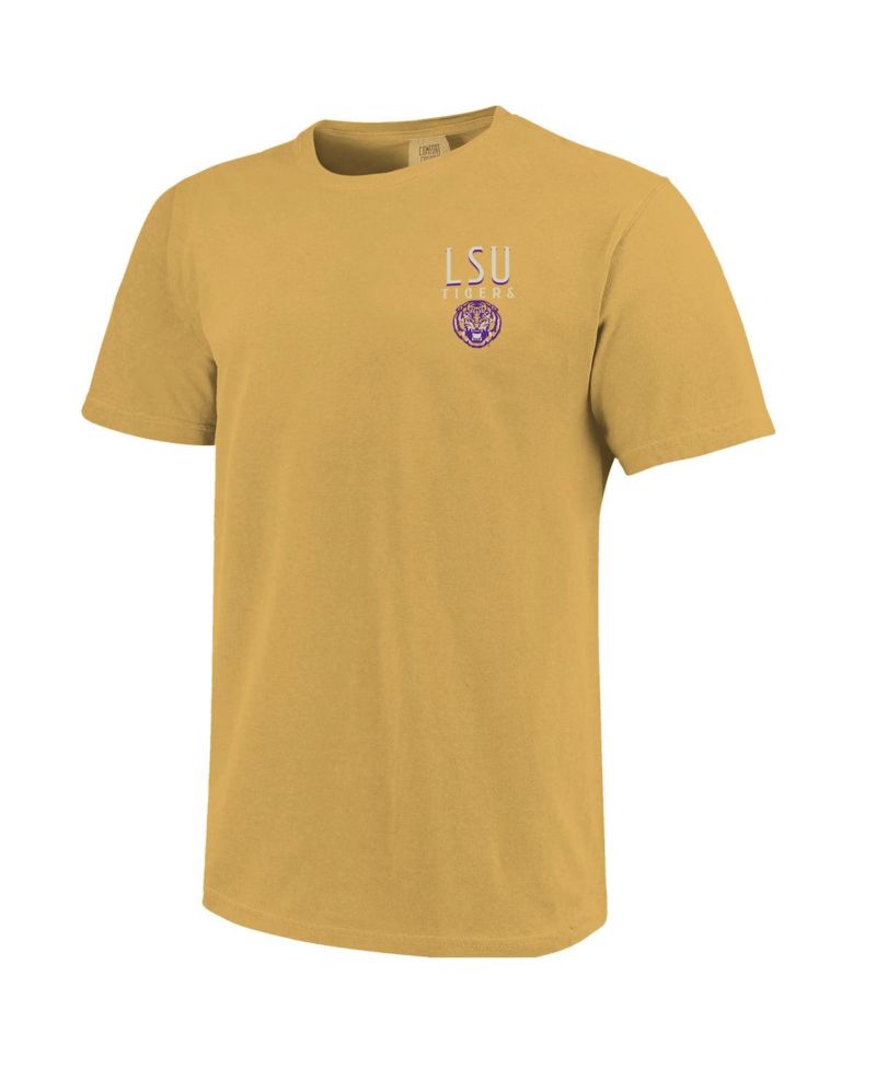 Men's and Women's Gold LSU Tigers Comfort Colors Campus Alumni T-Shirt
