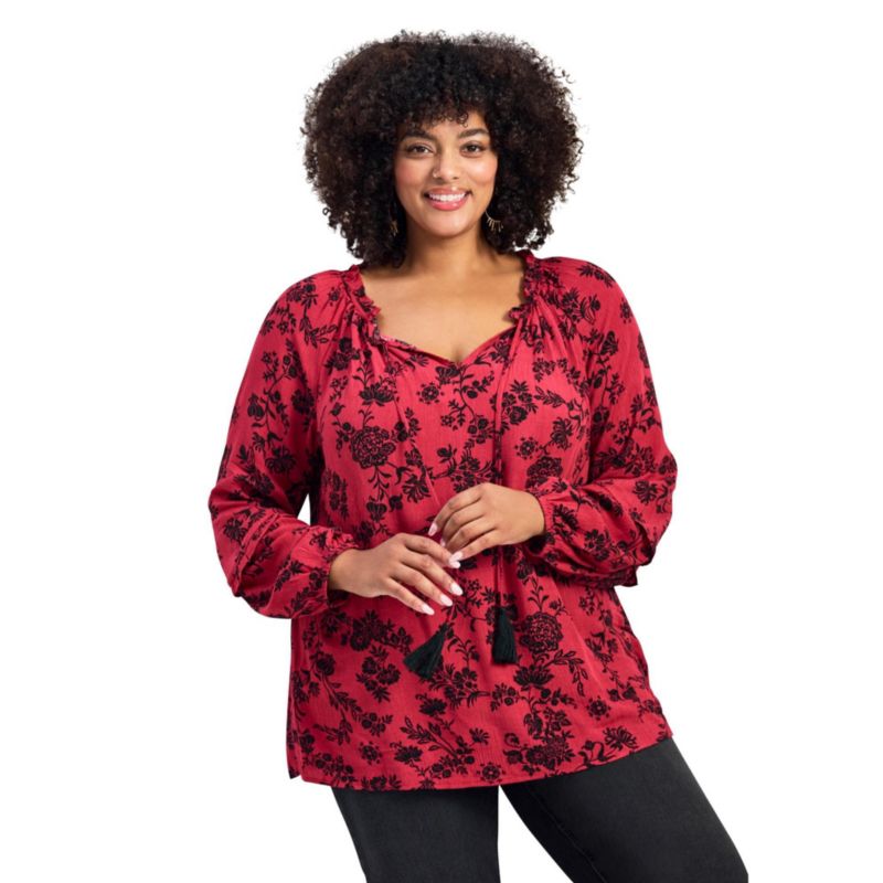 Women's Plus Size Bianca Peasant Blouse