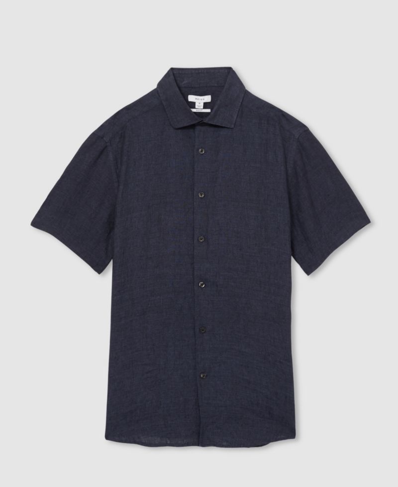 Men's Holiday Linen Short Sleeve Shirt
