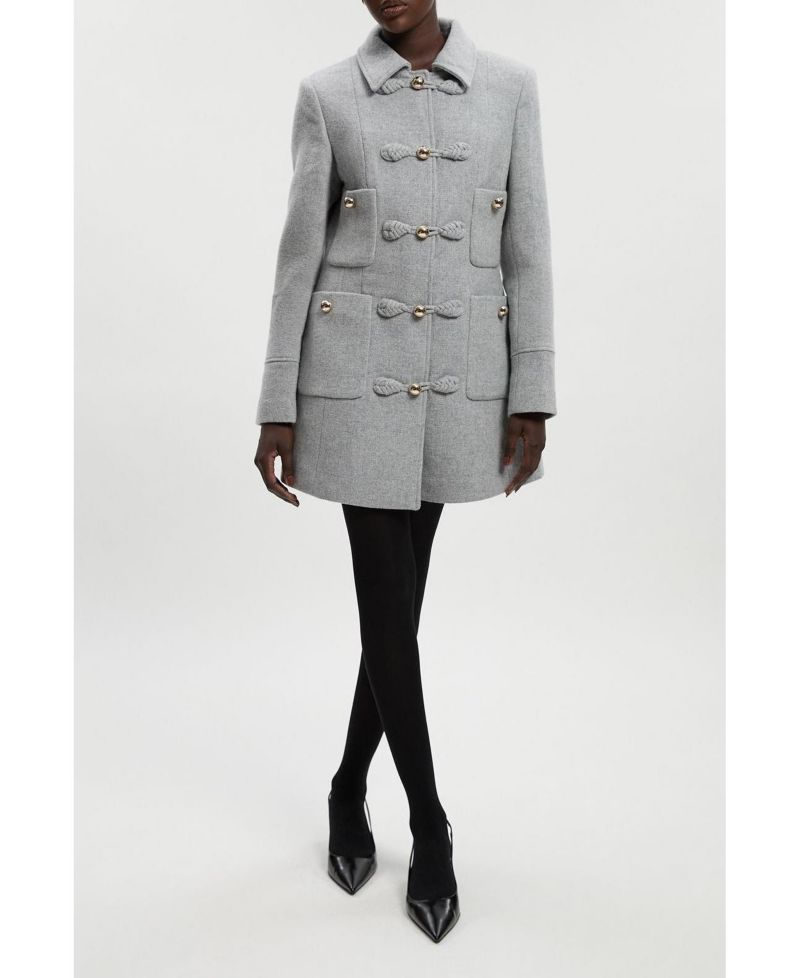 Women's Sculpted Midi Knot-Front Occasion Coat