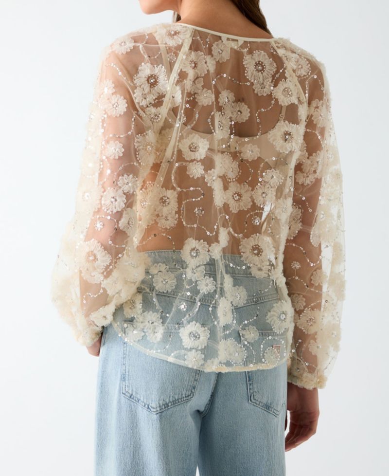 Women's Pelari Long-Sleeve Sequin Top
