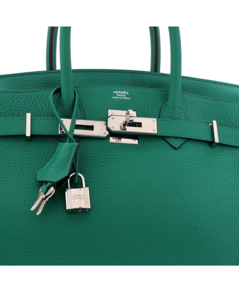 Birkin 30 Handbag Verso Clemence with Palladium Hardware