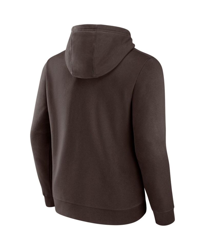 Men's Brown Cleveland Browns Primary Logo Pullover Hoodie