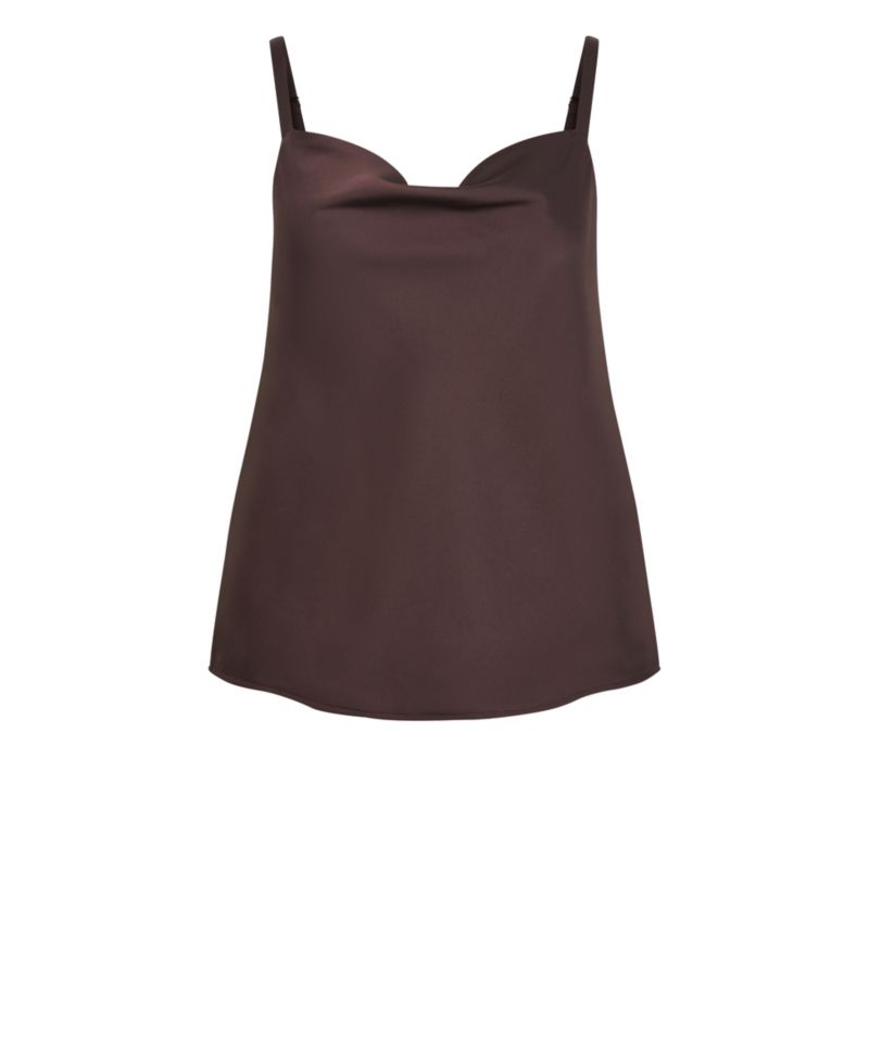 Plus Size Cowl-Neck Satin Relaxed-Fit Camisole