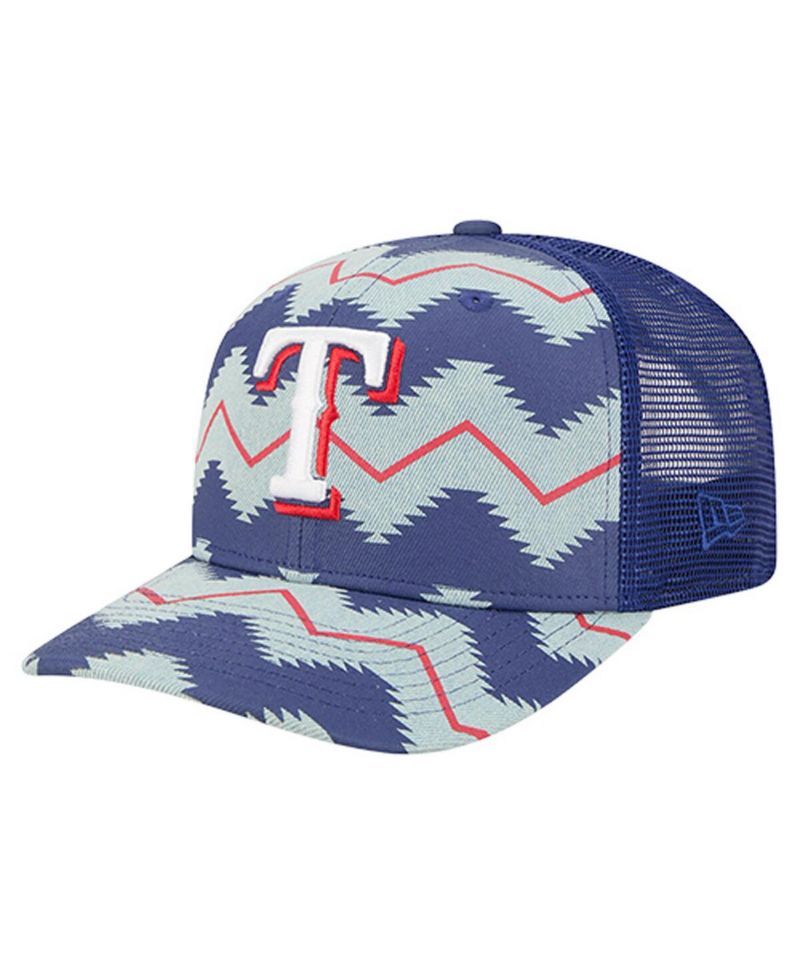 Men's Denim/Royal Texas Rangers Aztec Denim 9SEVENTY Adjustable Hat
