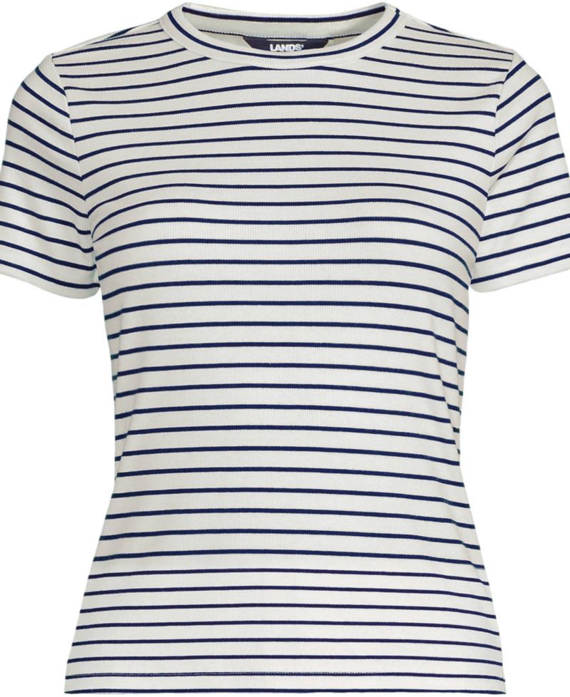 Women's Drapey Rib Fitted Short Sleeve T-Shirt