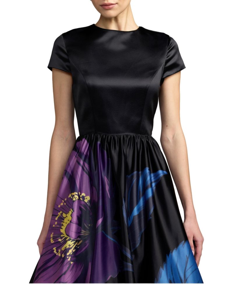 Women's Ieena Satin Floral-Print A-Line Dress