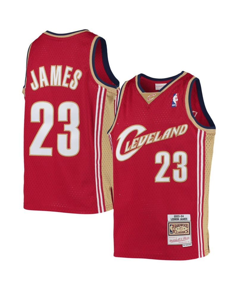 Big Boys and Girls LeBron James Wine Cleveland Cavaliers 2003-04 Hardwood Classics Swingman Jersey