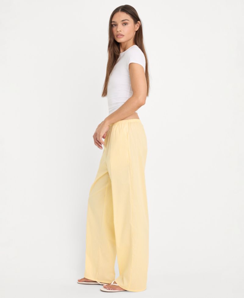Women's Poplin Lace Trimmed Pants