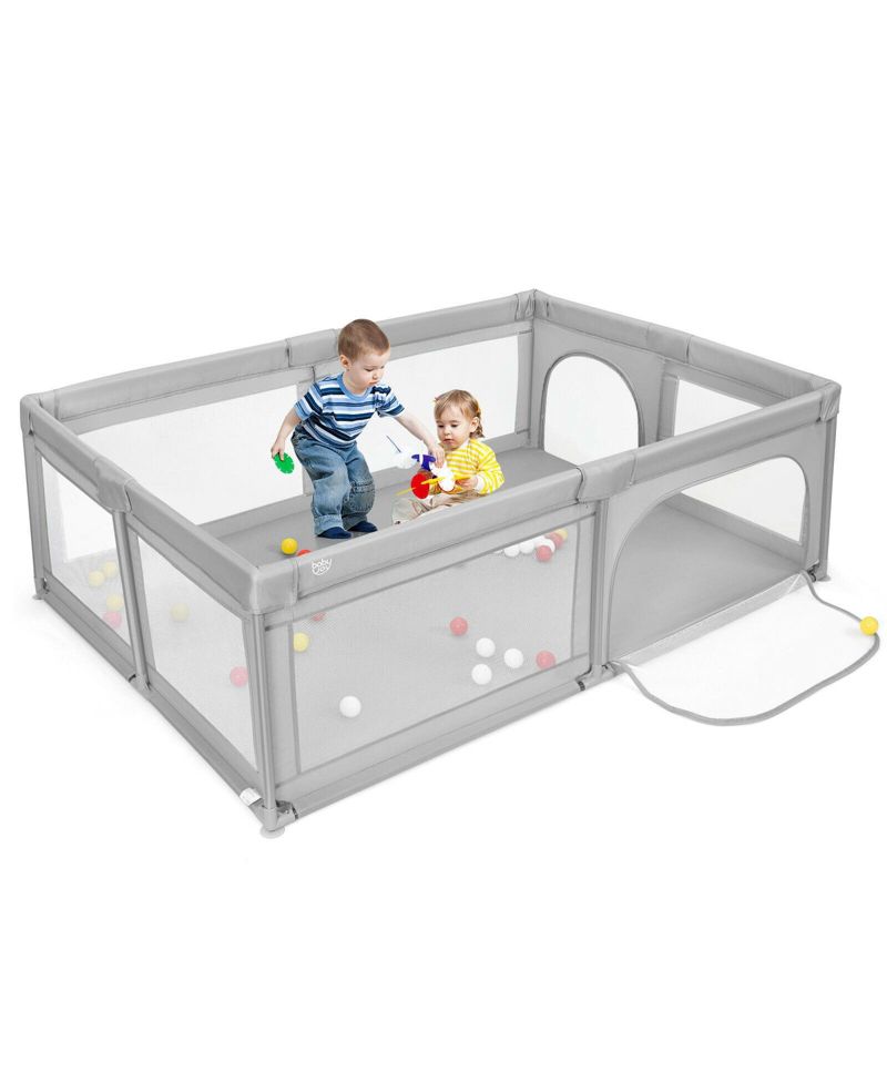 Extra-Large Baby Playpen with Safety Fence and 50 Colorful Ocean Balls