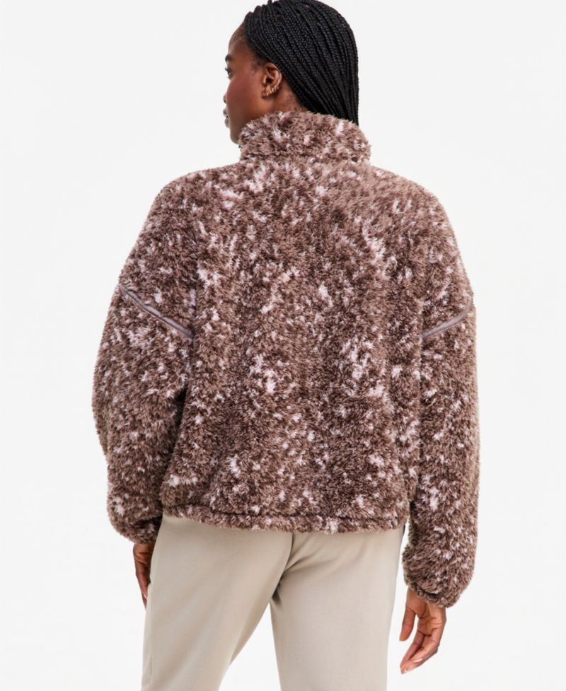 Women's Printed Sherpa Half-Zip Pullover