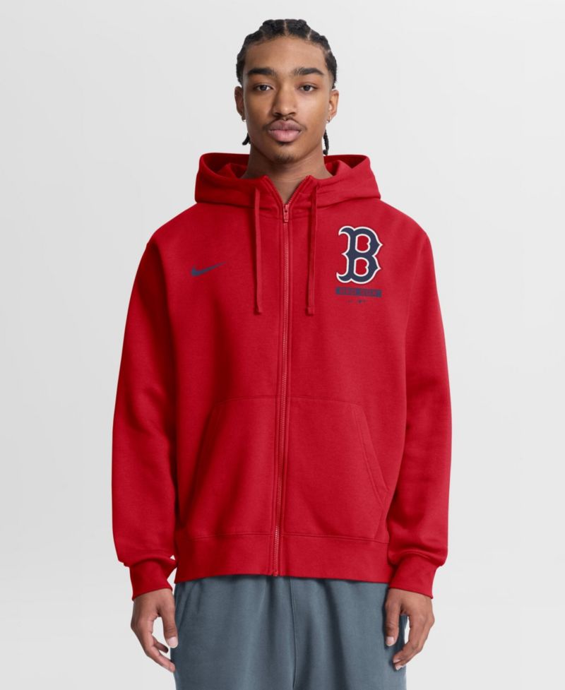 Men's Red Boston Red Sox Primetime Lockup Full-Zip Hoodie