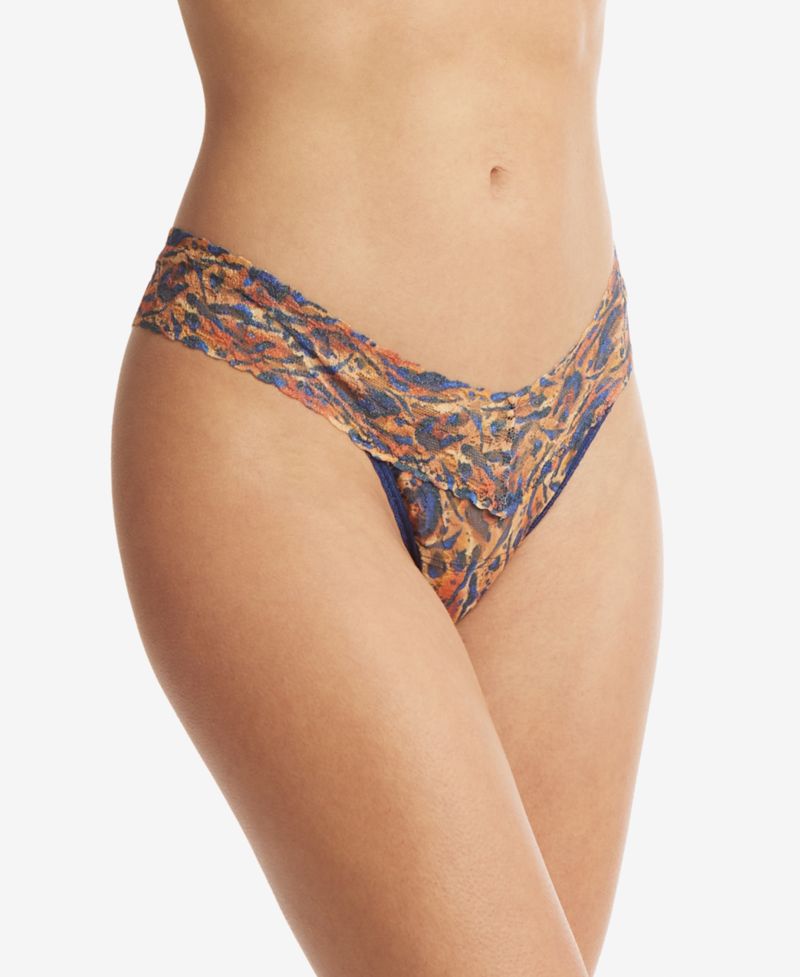 Women's Printed Signature Lace Low Rise Thong