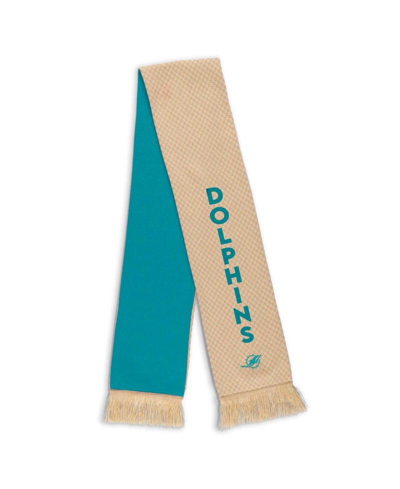 Women's Miami Dolphins Tonal Microcheck Scarf Glove Set