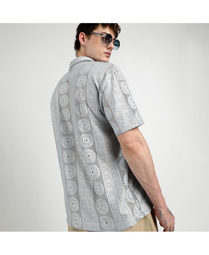 Men's Oversized Candy Striped Shirt