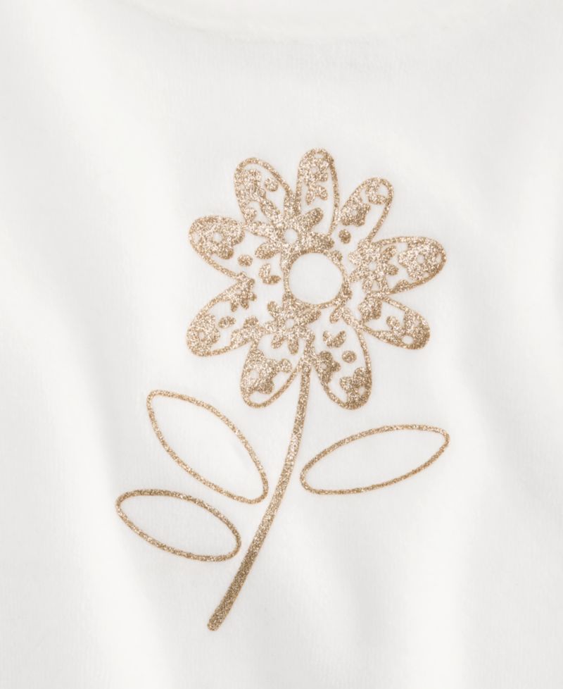 Baby Girls' 3M-24M Mix & Match Long-Sleeve Flower Velour Top