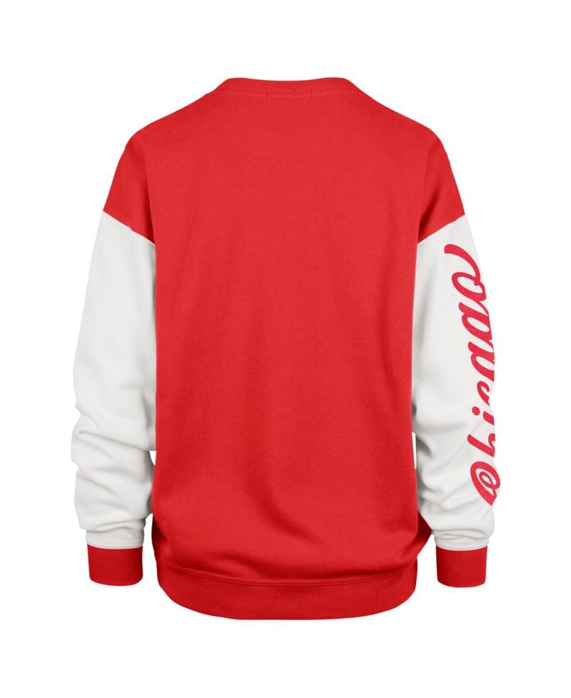 Women's Red Chicago Bulls Rise Andie Oversized Pullover Sweatshirt