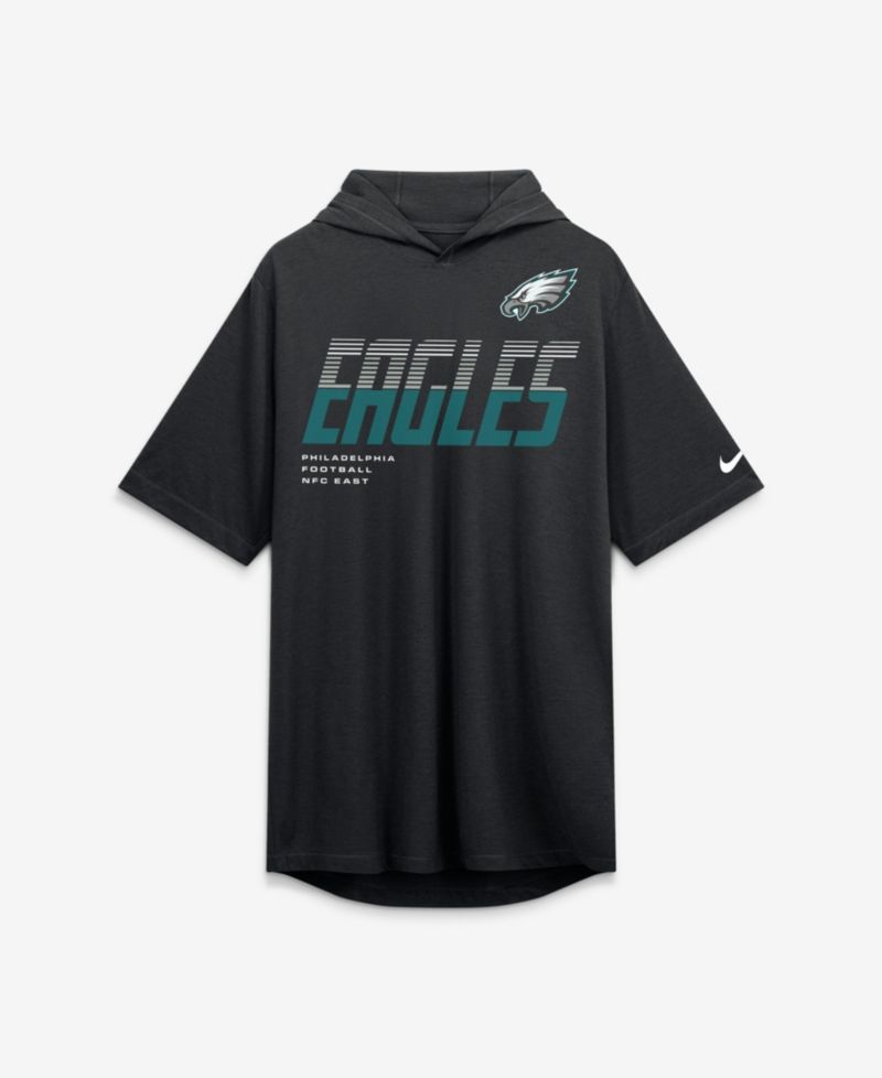 Men's Black Philadelphia Eagles Tri-Blend Hooded T-Shirt