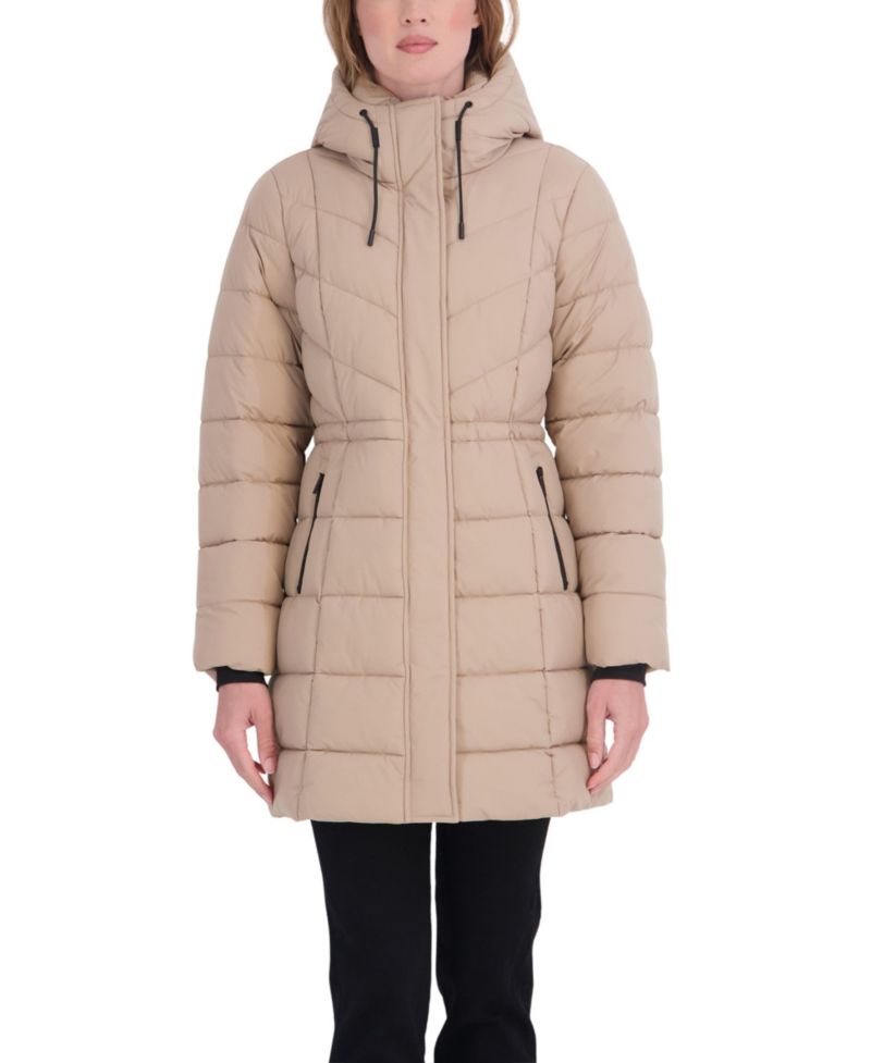 Women's 3/4 Hooded Anorak Puffer Coat