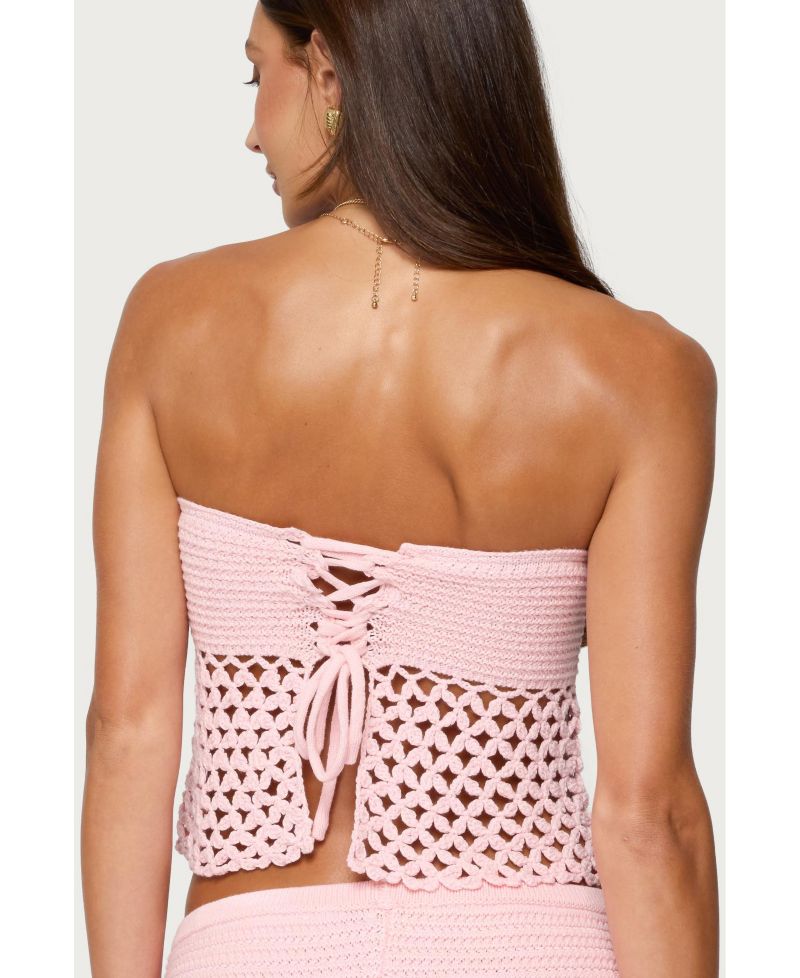 Women's Tahna Flower Strapless Crochet Top