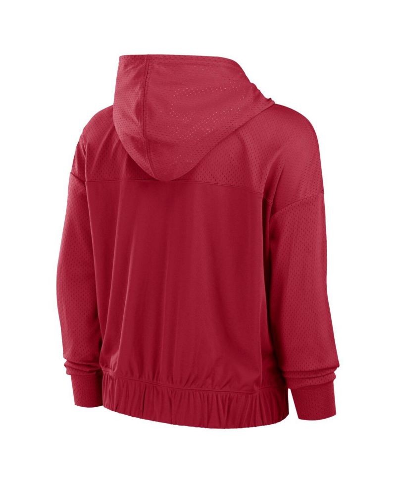 Women's Scarlet San Francisco 49ers Script Lock Full-Zip Hoodie