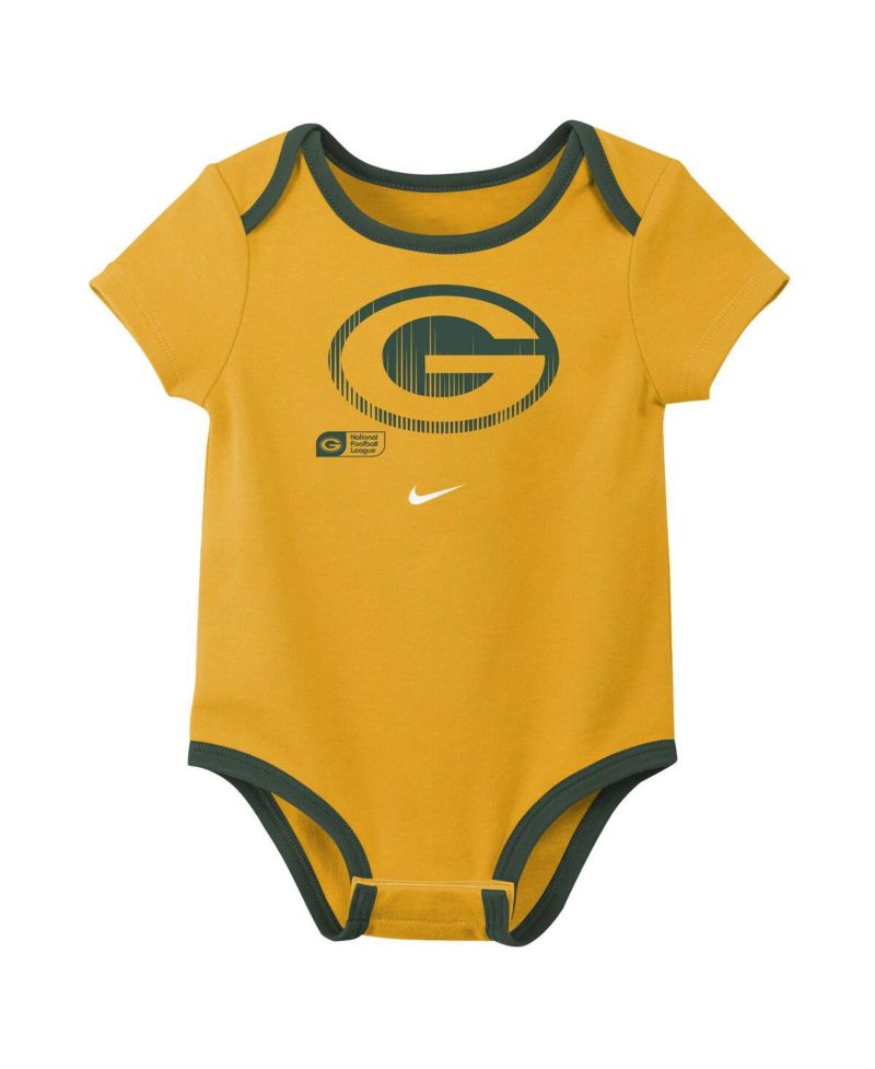 Baby Boys and Girls 3-Pack Jordan Love Green Bay Packers Name & Number Bodysuit Set