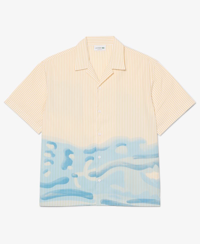 Men's Relaxed-Fit Striped Crocodile Shirt