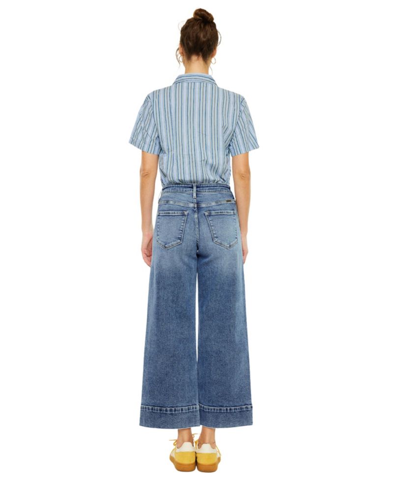 Women's Nessa High Rise Crop Wide Leg Jeans